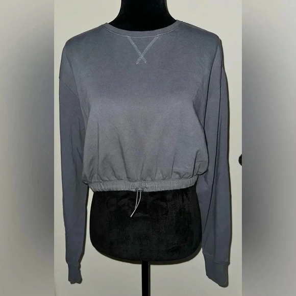 PacSun Diana Cinched Crew Neck Cropped Sweatshirt - Size M - Picture 4 of 8